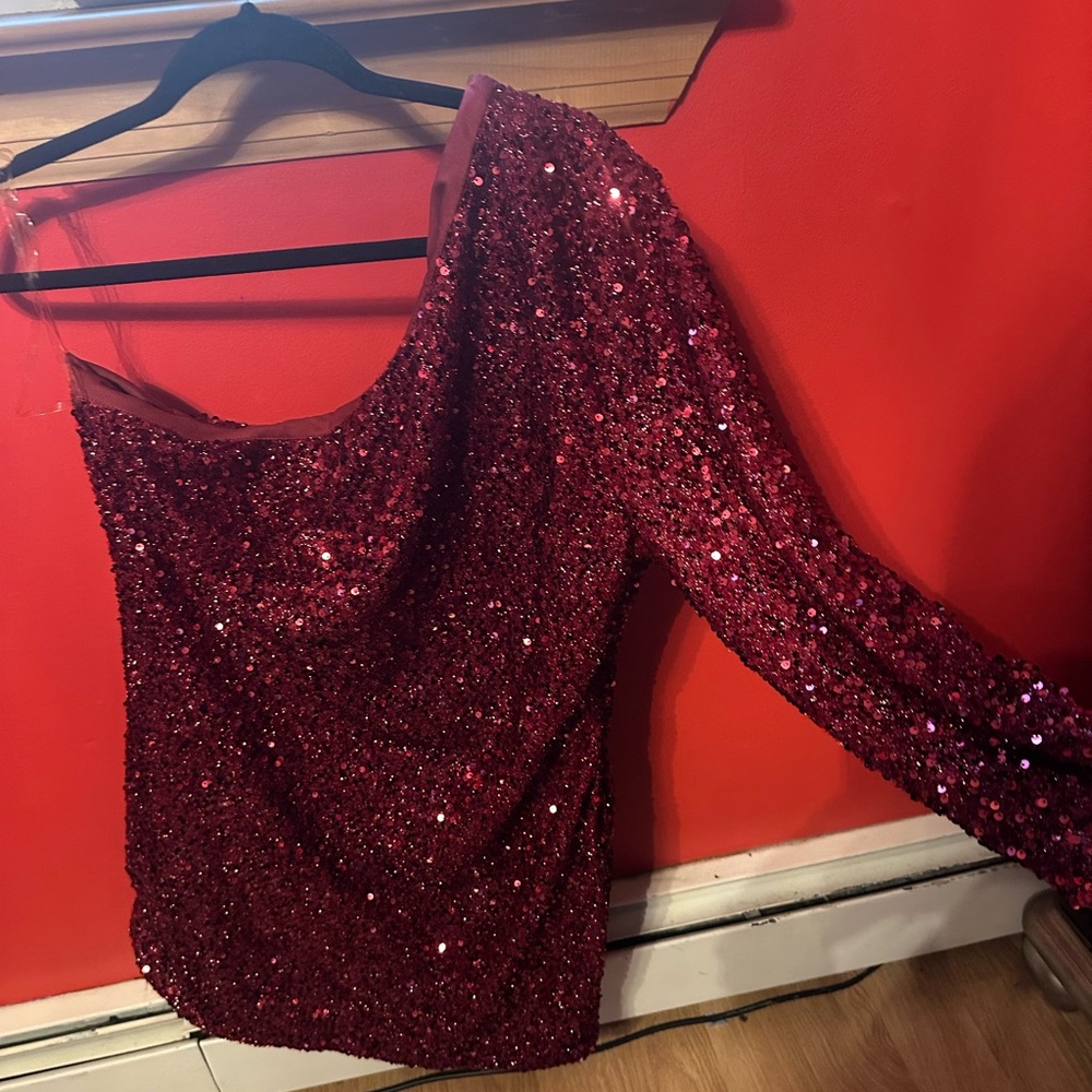 Charlotte Russe Sparkling Burgundy Sequin Dress